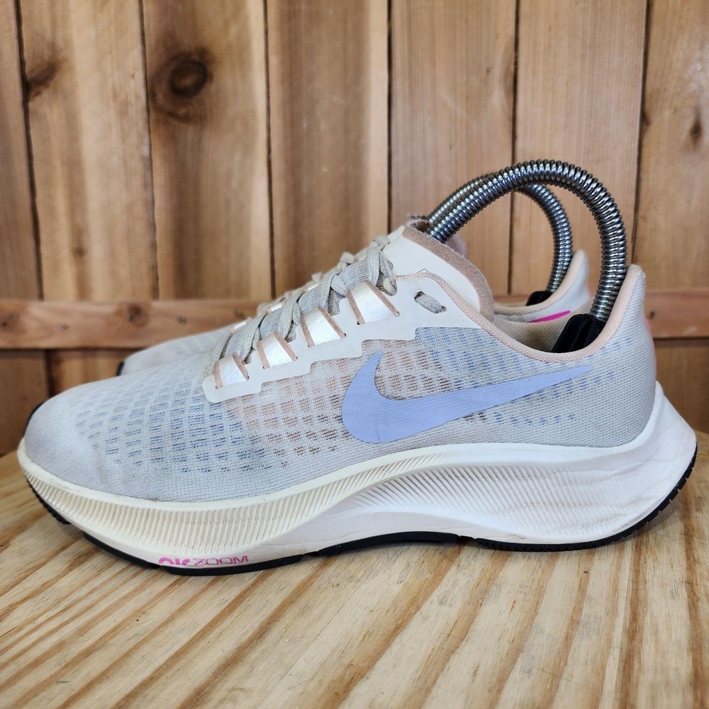 Nike Air Zoom Pegasus 37 Shoes Womens 6 Gray Pink Running Sneakers BQ9647-102